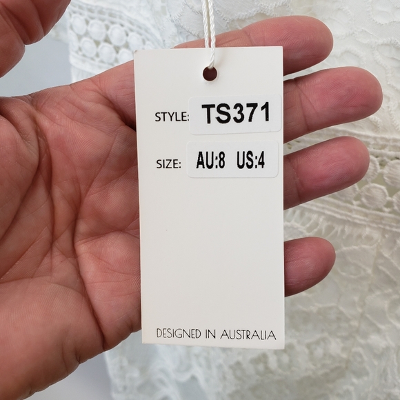 Two Sisters the Label Reyna White Dress midi lace size 4 - Picture 11 of 14